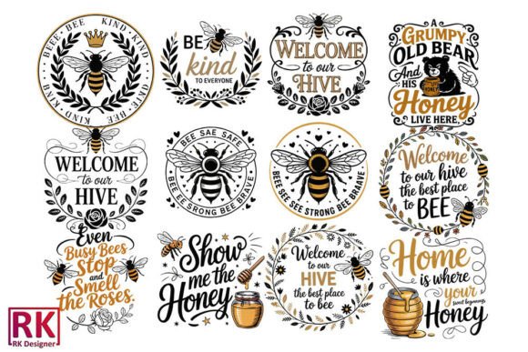 Bee Bundle SVG Graphics for Digital Creators