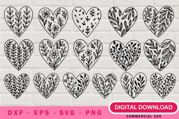 Botanical Heart SVG Bundle for Local Branding
