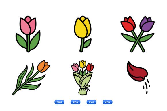 Colorful Tulip Graphics for Digital Creators