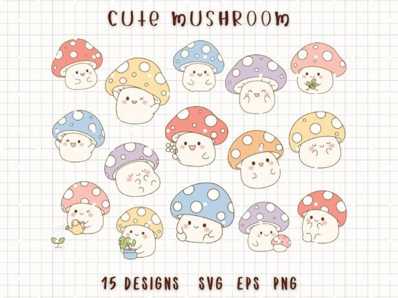 Cottagecore Mushroom Clipart Woodland