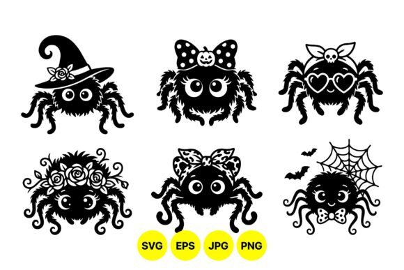 Cute Halloween Spider Graphics for Digital Sellers
