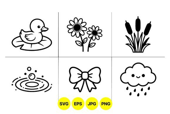 Cute Spring Nature Graphics for Crafters
