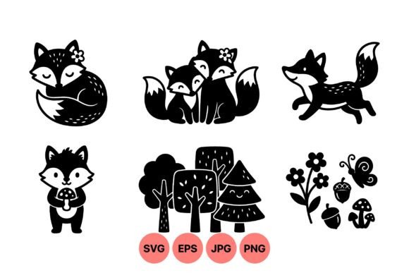 Cute Woodland Animals Graphics for Branding and Illustrations