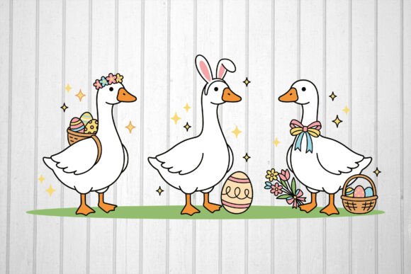 Easter Geese Graphic for Festive Branding