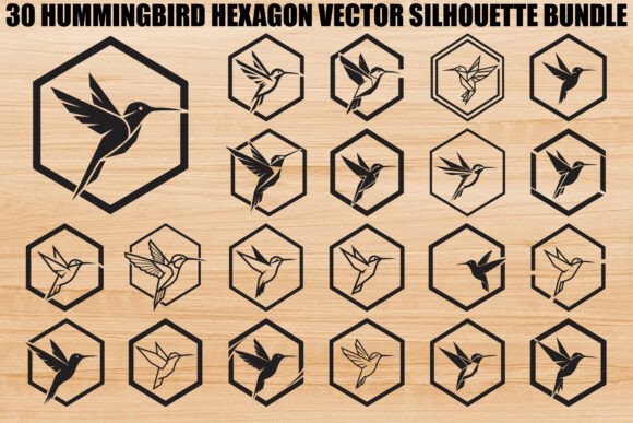 Hummingbird Hexagon Bundle: A Graphic Design Asset for Modern Branding