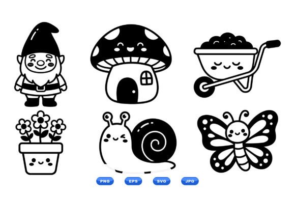 Kawaii Garden SVG Clipart Pack Graphics