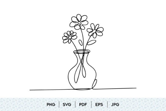 Minimalist Flower Vase Line Art SVG for Clean Design