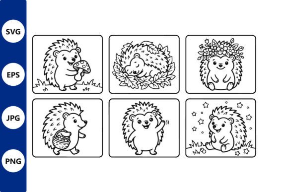Panel Vector Hedgehog Scene with Graphics